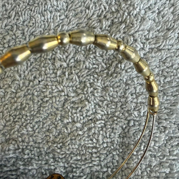 Women's Alex and Ani Gold Beaded Bangle Bracelet One Size - Picture 5 of 7